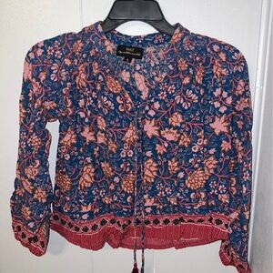 Natalie Martin Blue and Pink Floral Blouse